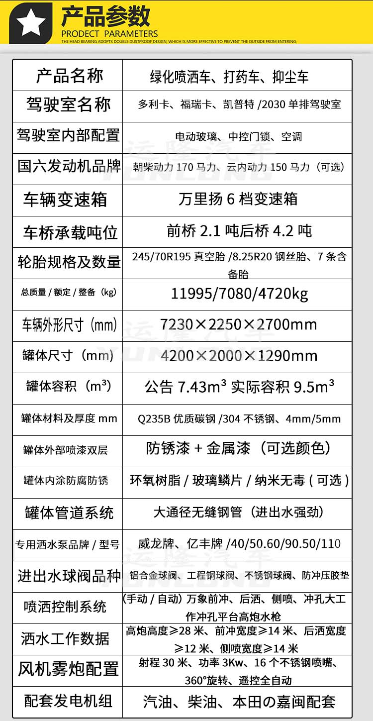 藍(lán)牌5方圓罐30米霧炮車，東風(fēng)小多利卡抑塵車(圖3)